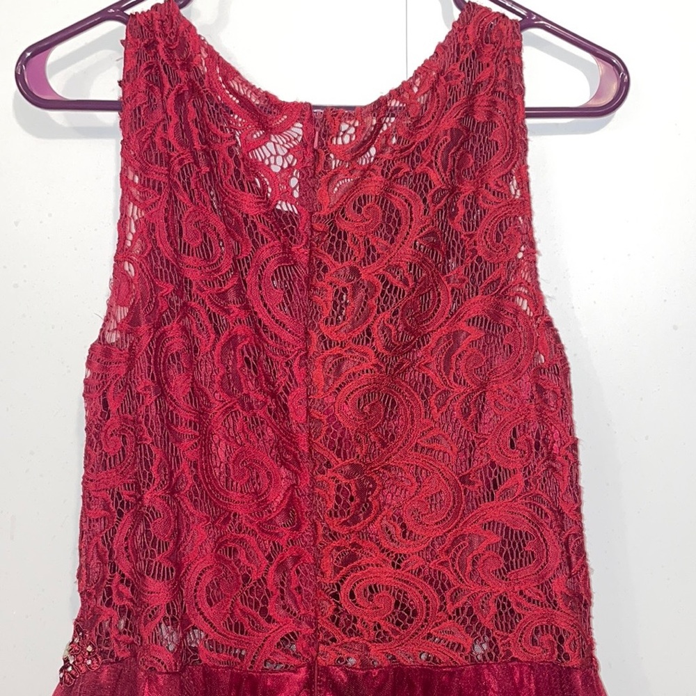 Red Ruffled Formal Dress - Picture 2 of 5